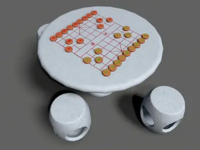 Chinese chess Low-poly 3D model
