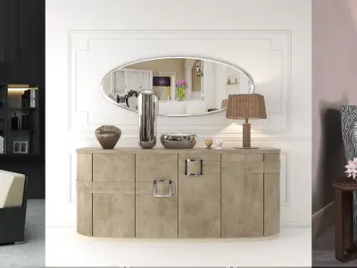 A large collection of furniture with a chest of drawers  3D model
