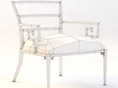 Greek Key Armchair 3D model