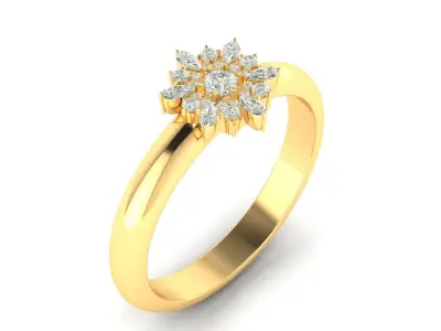Floral Diamond Ring Size 60 EU 3D print model