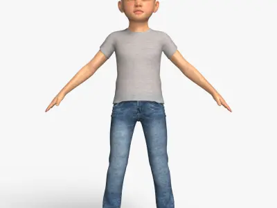 Realistic 3D Boy Child Character Rigged 3D model