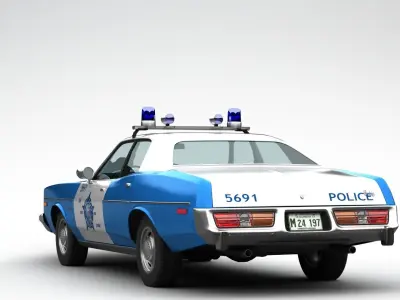 Dodge Monaco Police 1977 3D model