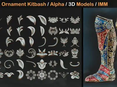 180  Ornament Kitbash - Alpha-3D Models -IMM  vol 03 Low-poly 3D model
