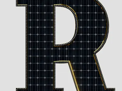 Solar Panel Letter - R 3D model