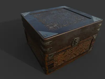 Old Wooden Box Low-poly 3D model