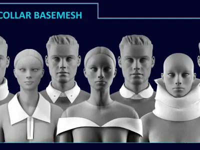 33 COLLAR BASEMESH Low-poly 3D model