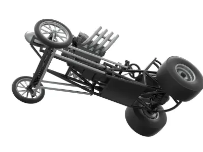 Vintage Front engine dragster Base Version 2 Scale 1 to 25 3D print model