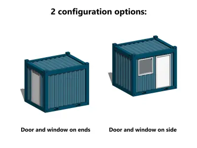 Office Container 10ft - Revit Family 3D model