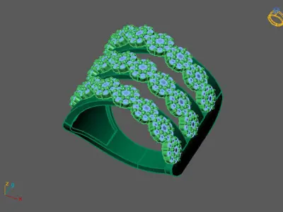 STL 3DM Print Ready Women Diamond Ring Lightweight Printable  3D print model 162