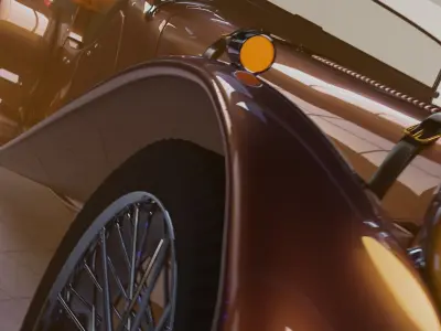 Vintage Car Shot - Blender Low-poly 3d Model Low-poly 3D model