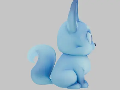 Glow FOx Pet Cute Animal Stylized Cartoon Low-poly 3D model
