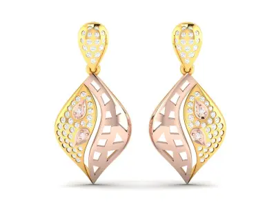 Women Earrings 3dm STL OBJ FBX Render Details 3D print model purchase