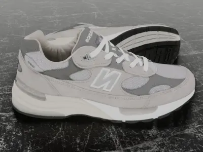 NEW BALANCE 992 GREY 3D SHOES Low-poly 3D model