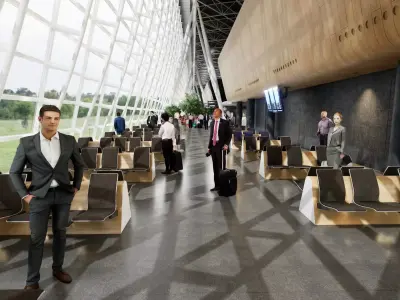 Airport terminal 3 scene file in Unreal engine 5  3D model