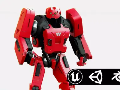 MECHA SOLDIER X Rigged for Unreal Engine - Unity - MIXAMO 3D model