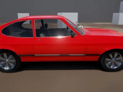 Low poly car ford escort Low-poly 3D model
