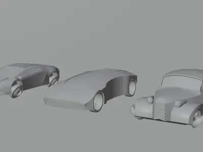 Futuristic cars Low-poly 3D model