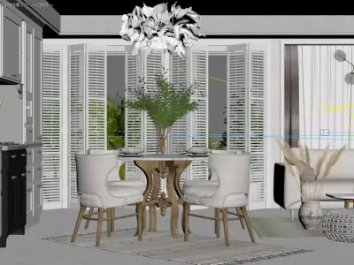 CA - Scandinavian interior scene 3D model