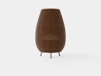 Rattan Beige Lamp Low-poly 3D model