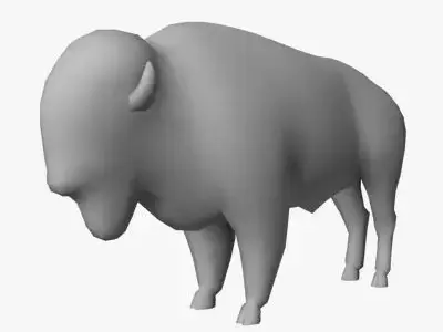 Low Poly Bison Low-poly 3D model
