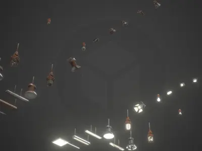 Best Lamps pack Low-poly 3D model