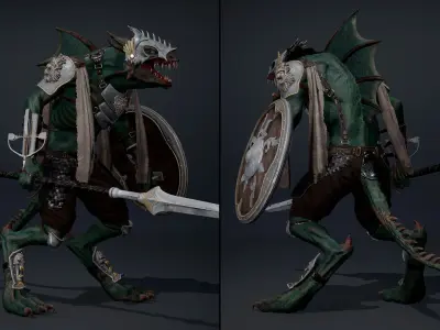 Mist Spearman Arm1 Low-poly 3D model