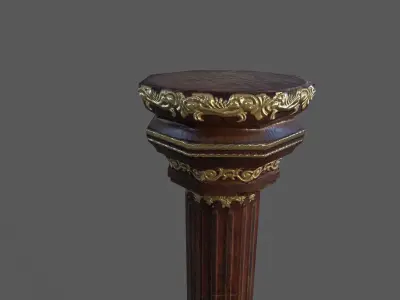 old wood column Low-poly 3D model