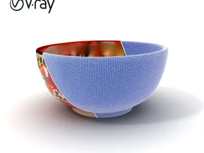 Colorful Floral Bowl Model Pack Low-poly 3D model
