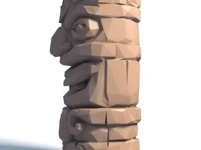 Tiki Totem Stylized Tribal Sculpture for 3D Printing 2 3D print model