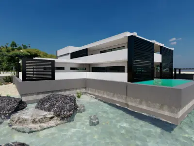 Beach Casa Scene-villa-modern house 3D model