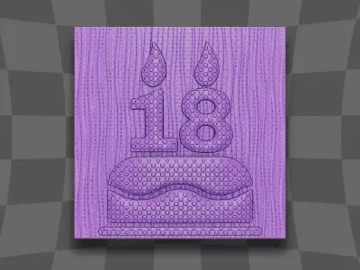 Cake presents for 18 yearsold 3D print model