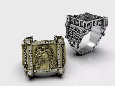 Jesus ring 3D print model purchase