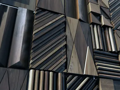 Wood wallcovering decor n1 3D model