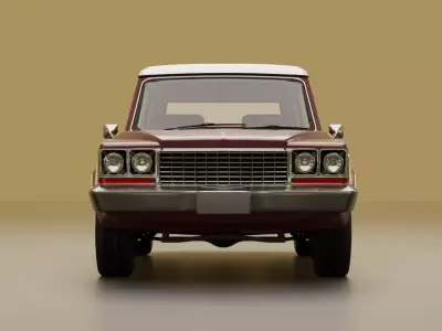 70s generic 4 door SUV Low-poly 3D model