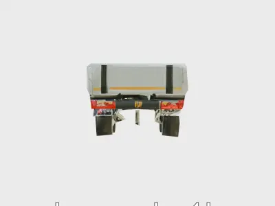 HeavyDuty Logistics Trailer with Metal Chassis and Reflective... Low-poly 3D model