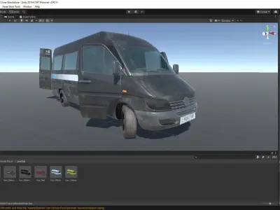 Realistic Van Vehicle Pack for Unity Low-poly 3D model
