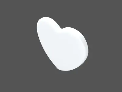 Twitter Heart Emoji v1 009 Low-poly 3D model