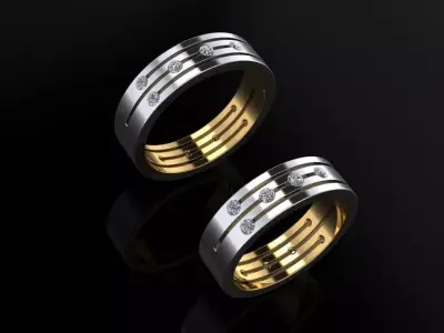 Wedding Bands 03 3D print model