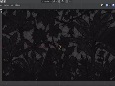  Modern Floral Relief Panel Wall Decor Set STL Mural CNC 325 3D model