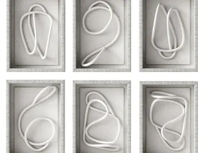 Wall art Fiona Loop Knot Tangle by Palecek rattan frame 3D model