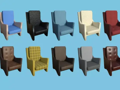 10 Armchair Collection - Furniture Interior Design 3D Model Pack