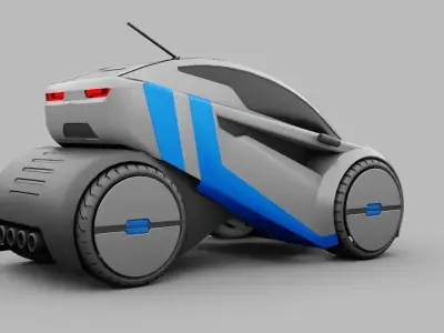 sci-fi city car 3D model