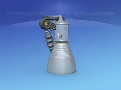 Rocketdyne H-1 Rocket Engine 3D model