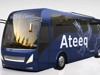 Volvo Multi Axle Bus 3D Model for Rendering and 3D Printing 3D model