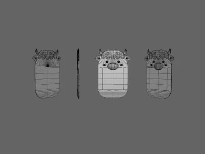 Cow Frames Low-poly 3D model