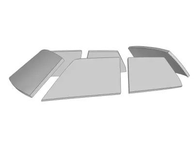 Renault 7 set of car parts 3D print model