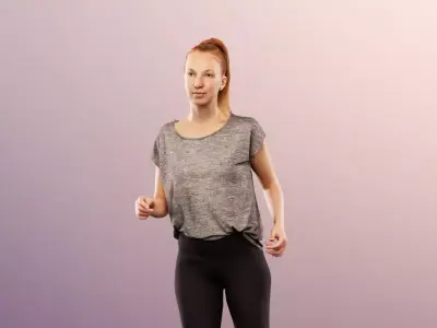 Melina 13466 - Running Athletic Woman  Low-poly 3D model