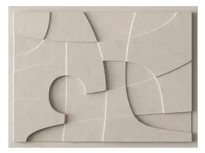 Beige relief artwork 3D model