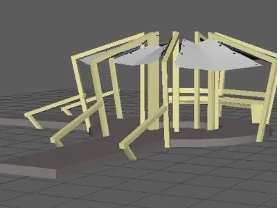 Modern wood Pavilion concept 3D model