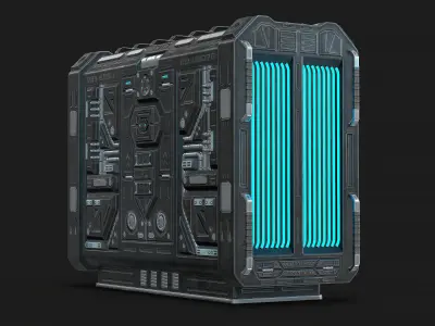 Sci Fi Generator Low Poly Low-poly 3D model